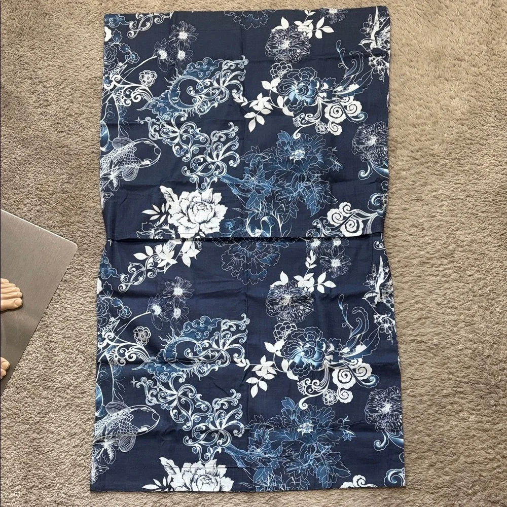 Johnny Was Navy and White Floral KING SIZE PILLOW SHAMMY (ONLY 1 SHAMMY)